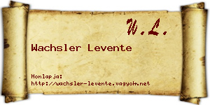 Wachsler Levente névjegykártya